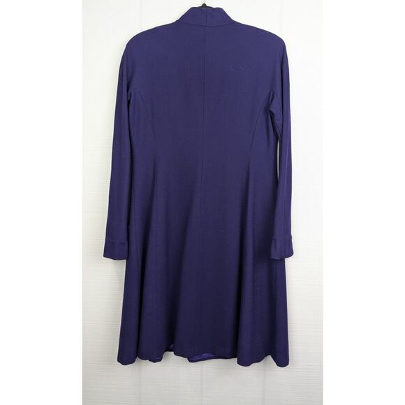 Jones New York Vintage Purple Dress 10 Worsted Wool Gold Buttons A-Line USA - Picture 4 of 16